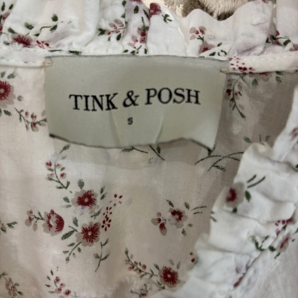 Tink And Posh Woman’s Long Bell Sleeve Ruffled Collar Floral Multicolor Blouse S - Picture 2 of 6